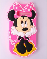 Силиконов гръб ТПУ 3D Minnie Mouse за Alcatel One Touch POP C5 5036 / 5036x / 5036d розов